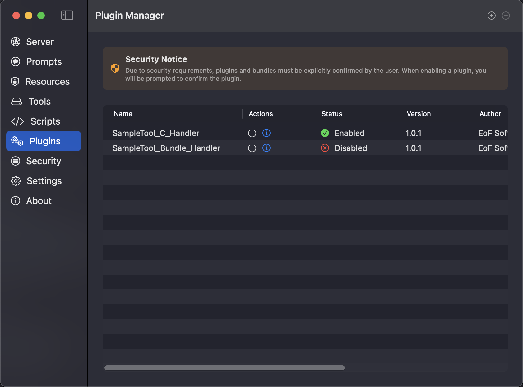 EoF MCP Studio - Plugin Manager
