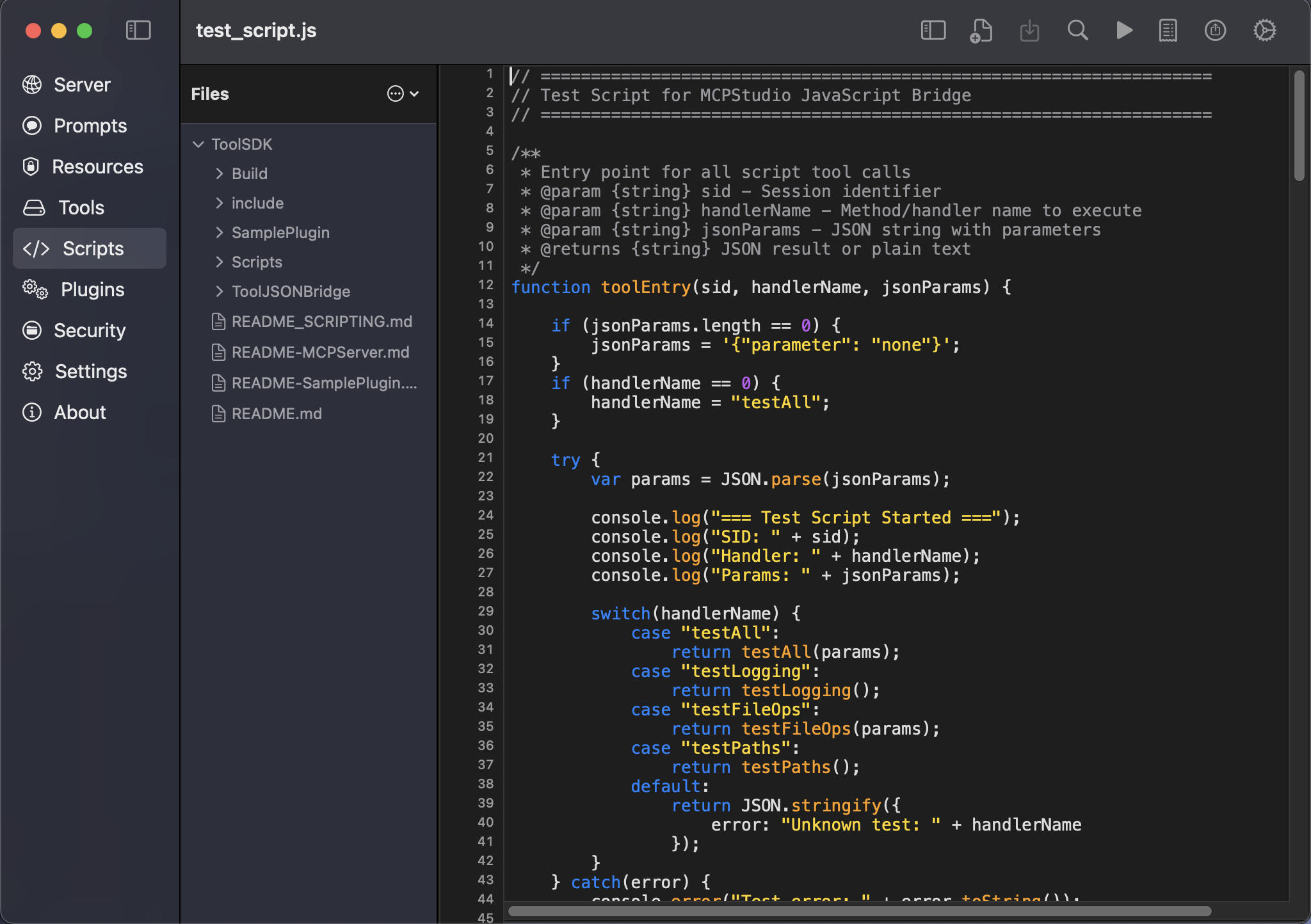 EoF MCP Studio interface showcasing advanced tooling features