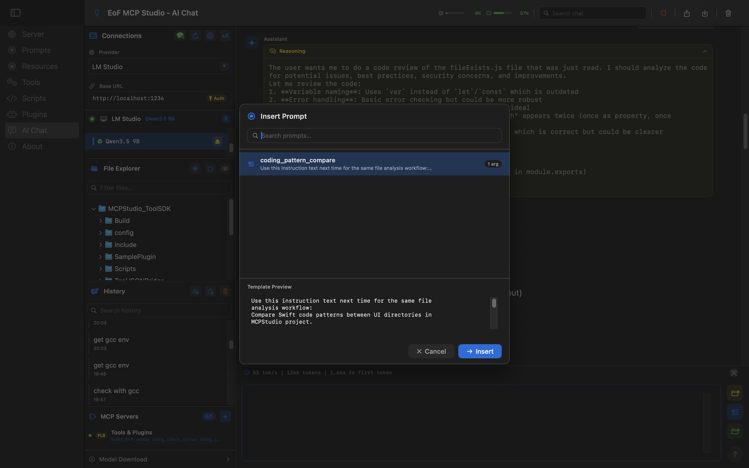 AI Chat with provider and model controls