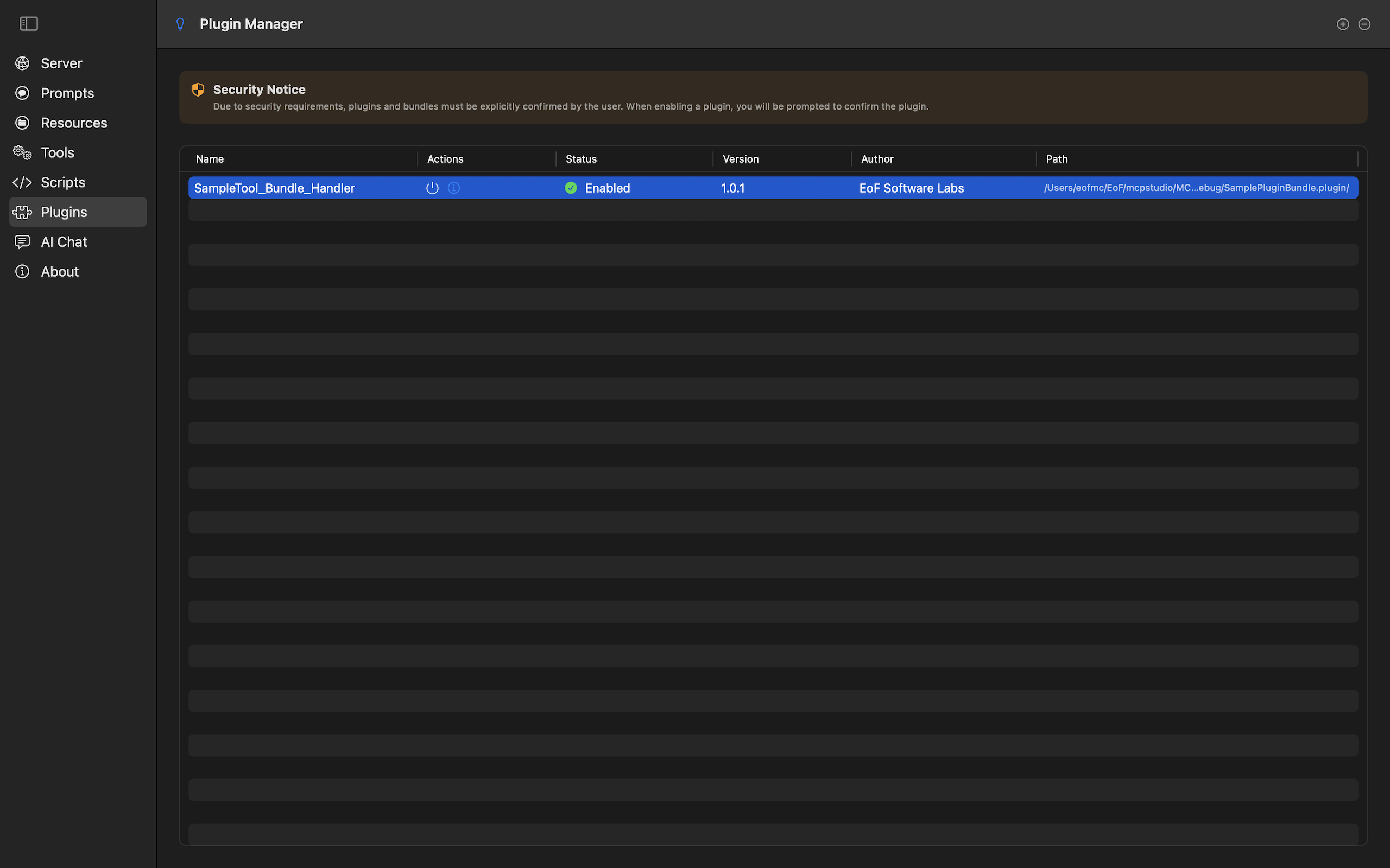 EoF MCP Studio - Plugin Manager